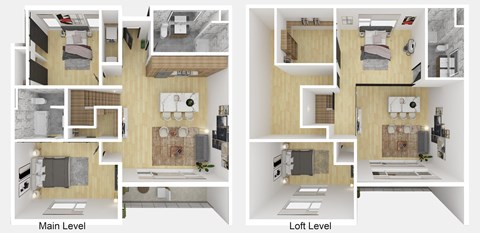 Floor plan for 3 beds, 3 baths, 1905 sqft